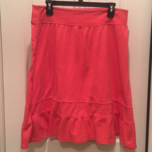Coldwater Creek Dresses & Skirts - Pretty Coral Cotton Knit Fit & Flare Skirt